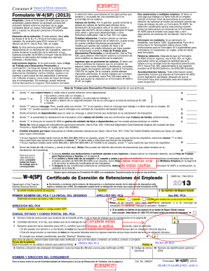 Formulario W-4(SP) (2013)