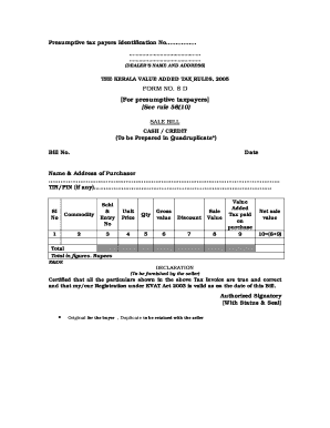 Kerala VAT Form 8D