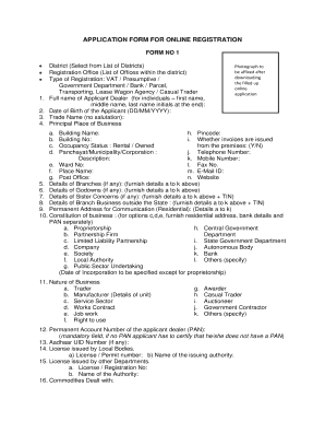 VAT Registration Application Form