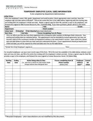 Temporary Employee Information Form