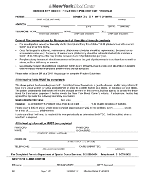 Hereditary Hemochromatosis Phlebotomy Program