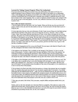 Lawsuit for Unauthorized Landlord Property Removal