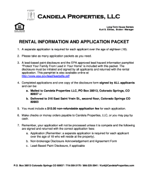 Colorado Rental Application Form