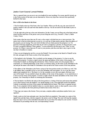 Justice Court General Lawsuit Petition