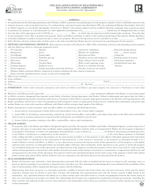 Chicago Association of Realtors Exclusive Listing Agreement