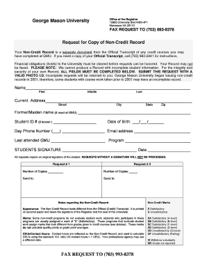 George Mason University Non-Credit Record Request