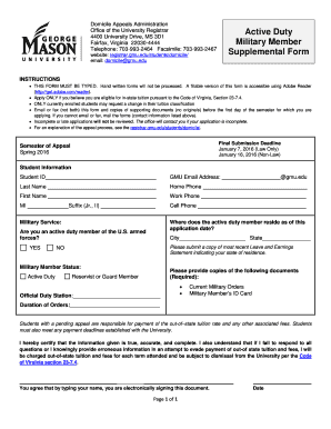Virginia In-State Tuition Appeal Form