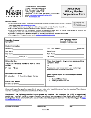 Virginia In-State Tuition Appeal Form