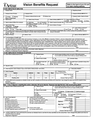 Vision Benefits Claim Form