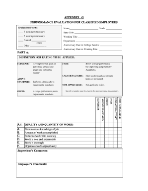 Performance Evaluation for Classified Employees