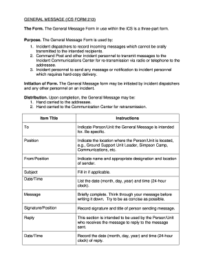 General Message Form ICS 213