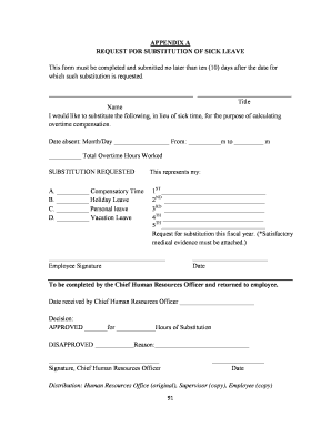 Request for Substitution of Sick Leave
