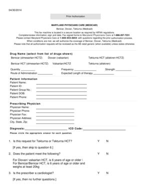 Maryland Medicaid Prior Authorization Form