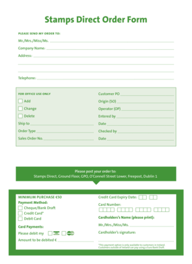 Stamps Direct Order Form