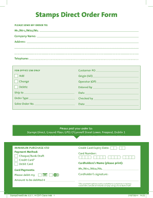 Stamps Direct Order Form