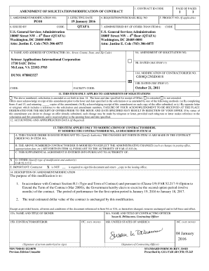 US Federal Contract Amendment Form