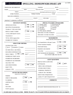 Homeowners Insurance Application Form
