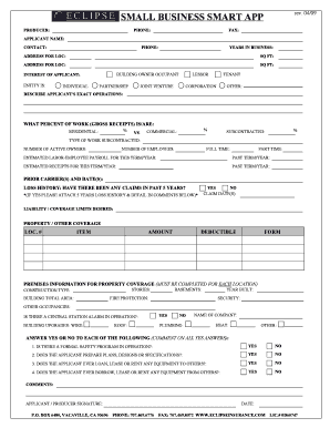 Small Business Insurance Application Form