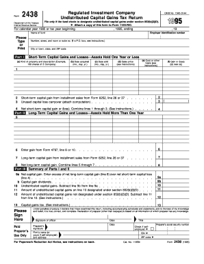 Form 2438 Undistributed Capital Gains Tax Return