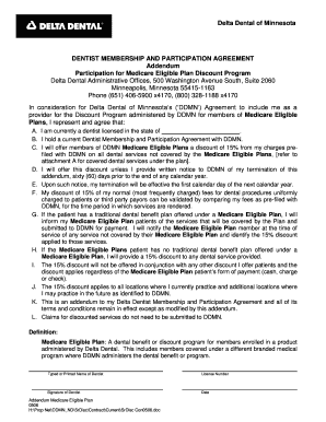 Delta Dental Medicare Eligible Plan Discount Agreement