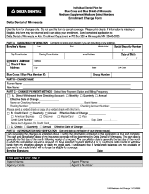 Medicare Supplement Enrollment Change Form