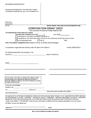 California Corporation Grant Deed