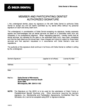 Delta Dental Signature Authorization Form