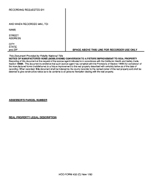 California Manufactured Home Conversion Notice