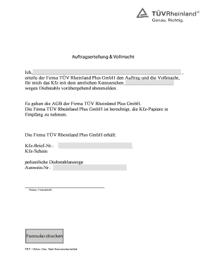 Auftragserteilung & Vollmacht
