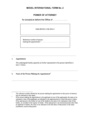 International Power of Attorney Form No. 2