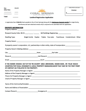 Landlord Registration Application