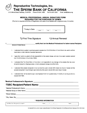 Medical Professional Annual Signature Form