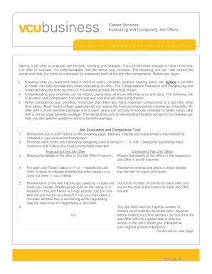 Job Offer Evaluation and Comparison Tool
