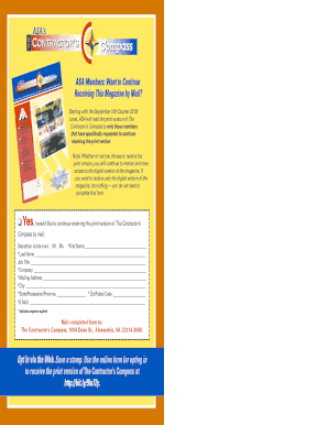 Contractor’s Compass Print Subscription Form
