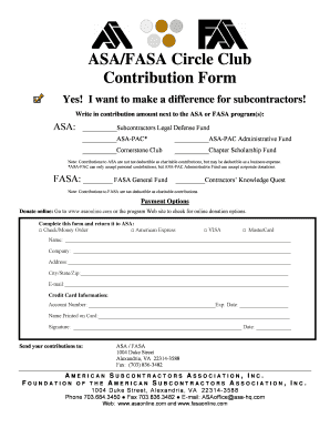 ASA/FASA Circle Club Contribution Form