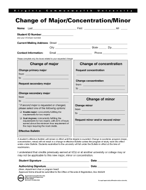 Change of Major/Concentration/Minor Form