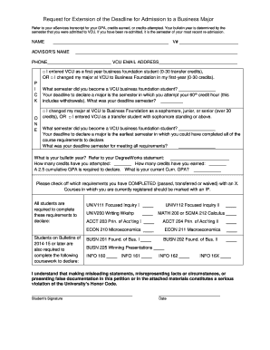 ACADEMIC REGULATIONS APPEAL COMMITTEE PETITION - business vcu