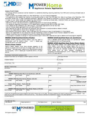 MID Appliance Rebate Application