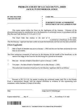 JUDGMENT ENTRY AUTHORIZING