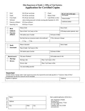 Ohio Vital Records Application