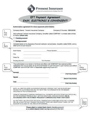 EFT Payment Authorization Agreement