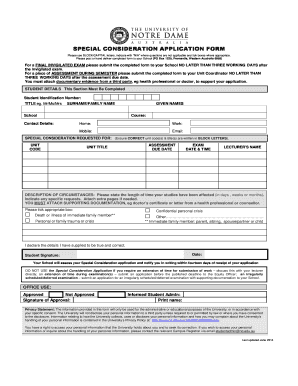 Special Consideration Application Form