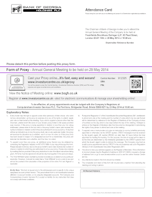 Bank of Georgia Annual General Meeting Proxy Form