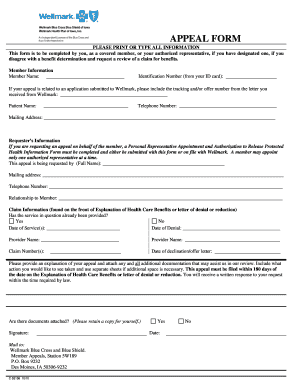 Wellmark Appeal Form