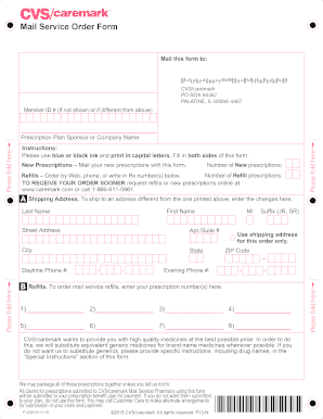 CVS/caremark Mail Service Order Form