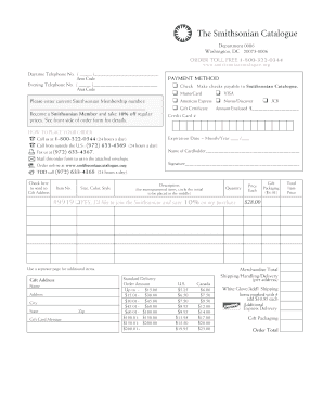 Smithsonian Order Form
