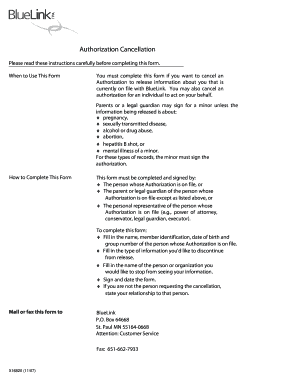Authorization Cancellation Form