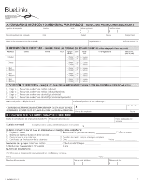 FORMULARIO DE INSCRIPCIÓN Y CAMBIO GRUPAL PARA EMPLEADOS