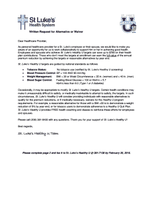 St. Luke's Healthy U Waiver Request Form