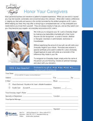 St. Luke's Everyday Angel Recognition Form
